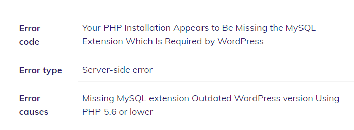 How to Fix "Your PHP Installation Appears to Be Missing the MySQL Extension Which Is Required by WordPress" Error overview