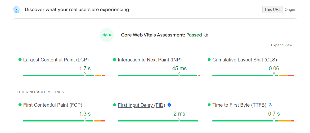 L'évaluation des Core Web Vitals a été réussie après la correction des indicateurs LCP, INP et CLS